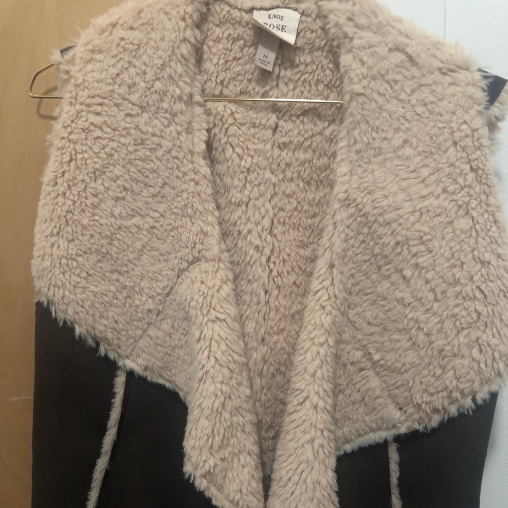 Brown faux fur vest